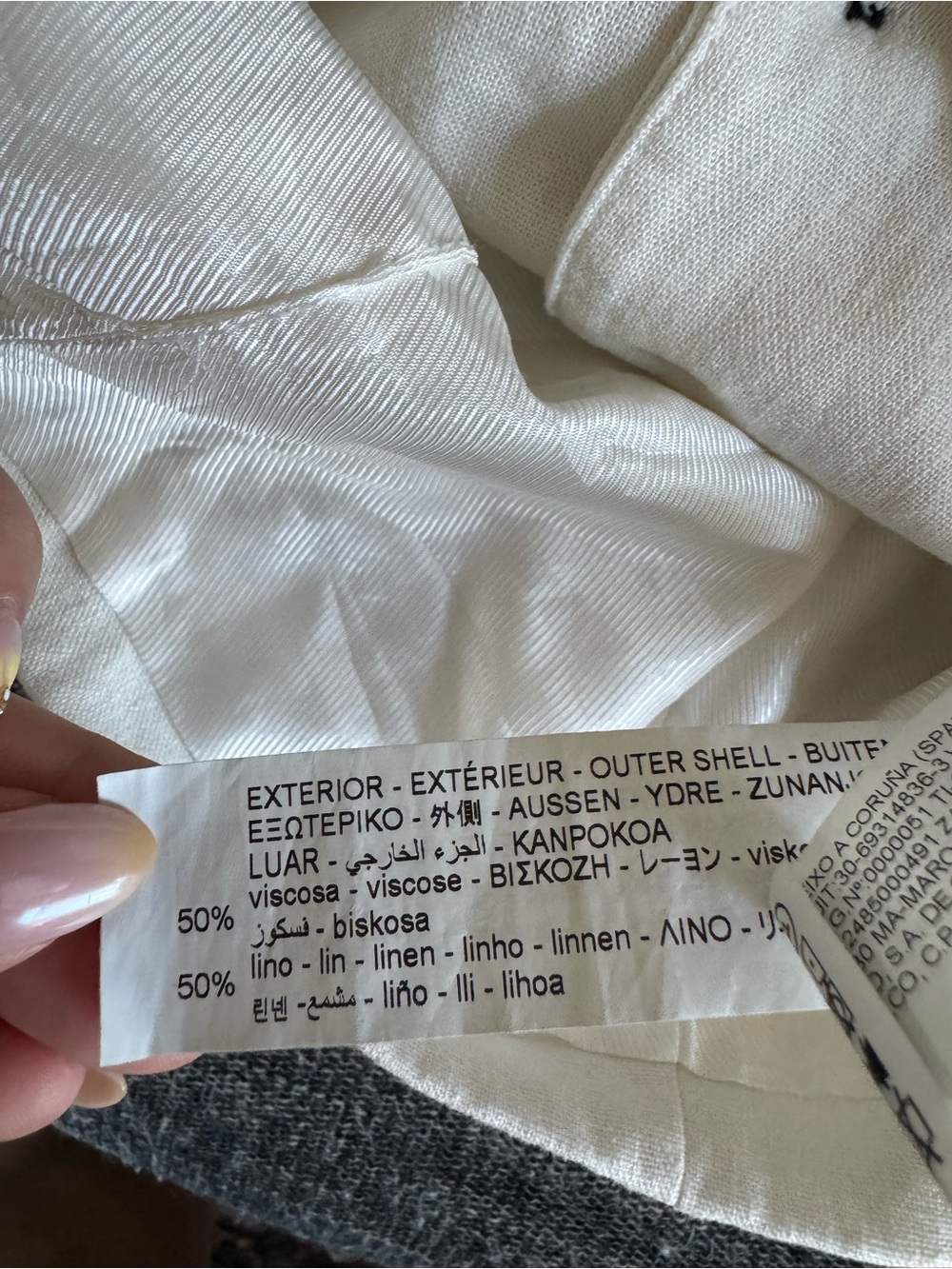 Zara Cream Linen Vest with Button Front - Picture 6 of 6